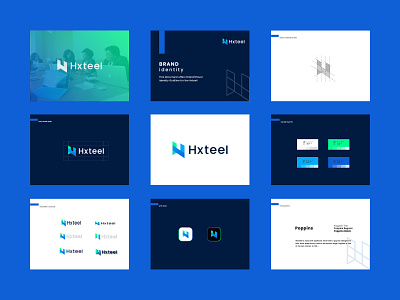 Brand Identity Guideline For Hxteel abstract logo brand book brand guideline brand identity branding brandvisual identity colorful logo logo design logo idea logo maker logo trends logo type minimal modern logo startup