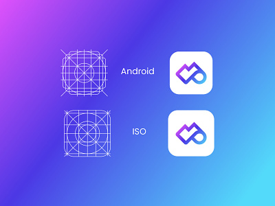 IOS and Android App icon Grid Template app icon brand guide brand identity branding idea graphic design grid system icon template visual identity