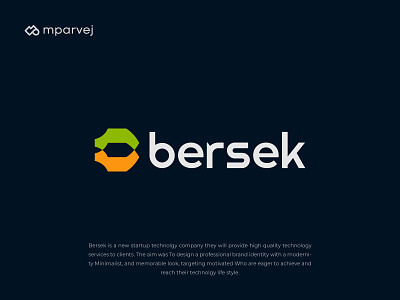 Bersek abstract arrow b logo brand identity branding colorful logo symbol logo type minimal modern startup technology logo typography