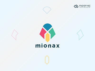 Mionax abstract logo brand identity branding colorful combination mark fashion flat icon letter mark logo design logo design concept logo idea logotype minimal modern typography