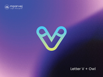 Letter V + Owl abstract logo brand identity icon letter mark logo design logo design concept mark minimal owl logo symbol v logo