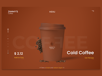 Coffee UI design cappuccino coffee coffee ui design coffee web design landingpage uidesign