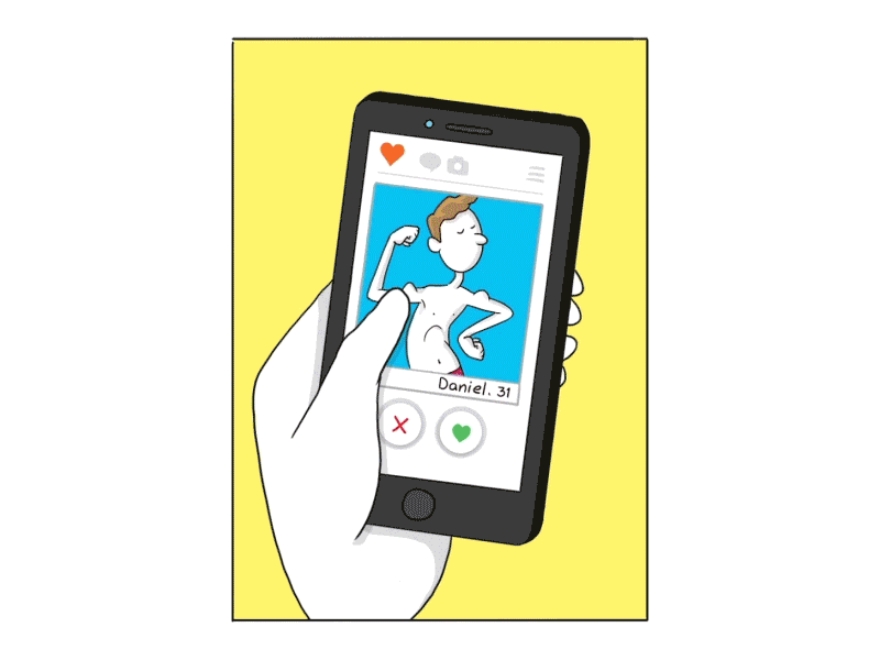 Swipe dating app - comics app comics dating illustration swipe