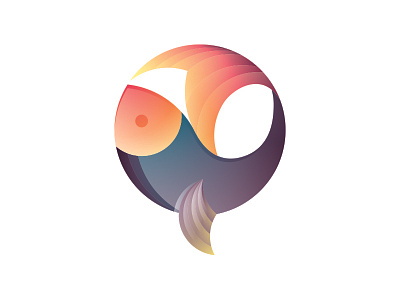 Fish badge branding circle colors fish gradient icon illustrator logo logo design ocean sea