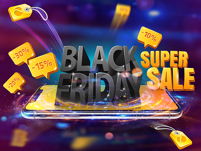 Black Friday 3d black black friday colors effects explosion gadgets graphic design iphone lights mobile devices mobile phone night lights online store price tags screen shining spin tech store web design