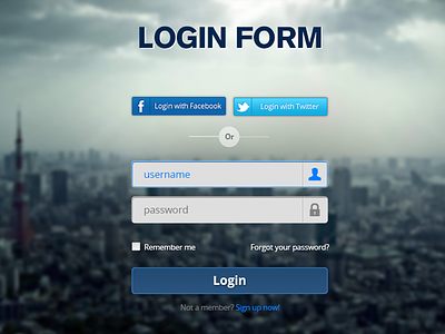 Login Form - PSD