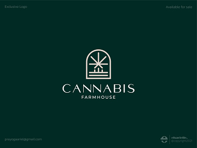 Cannabis Farm House Logo - FOR SALE! app brand branding business cannabis cannabislogo cbd cbdoil design farm ganja graphic design hemp illustration logo logoforsale marijuana modern ui vector