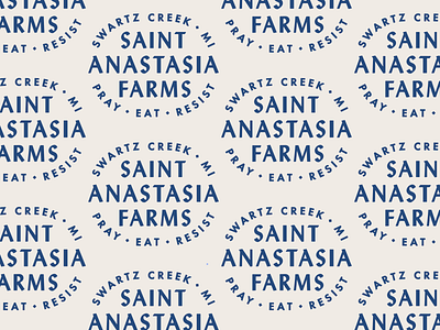 St. Anastasia Farms badge lockup logo pattern stamp type typography