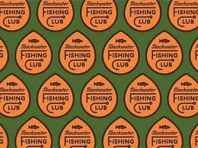 Backwater Fishing Club Palette anglers badge bait bass branding cast fish fisherman fishing fly fishing lake logo pond river sans script trout typography water