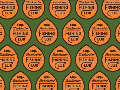 Backwater Fishing Club Palette anglers badge bait bass branding cast fish fisherman fishing fly fishing lake logo pond river sans script trout typography water