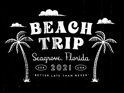 Beach Trip apparel beach fonts illustration palm tree retro script texture tshirt typography vacation