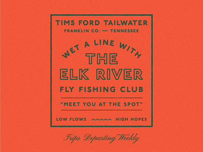 Elk River Fly Fishing Club fishing lockup stamp texture type typography vintage