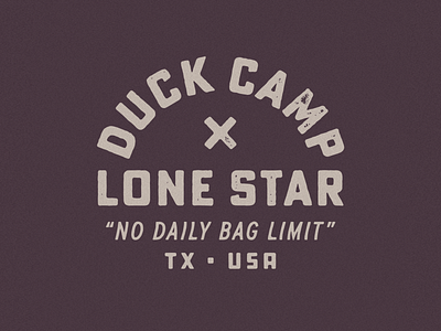 Duck Camp x Lone Star austin badge beer fishing hunting lockup logo texas texture type typography