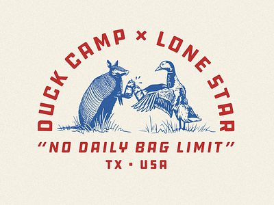 Duck Camp x Lone Star armadillo austin beer cheers duck hunting illustration texas toast typography