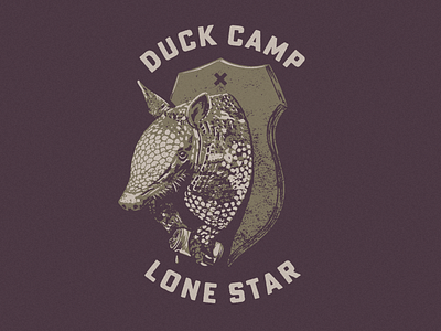 Duck Camp x Lone Star armadillo beer can hunting illustration mount texas texture