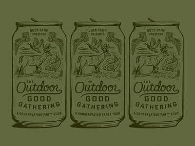The Outdoor Good Gathering conservation deer duck fishing hunting illustration lettering redfish