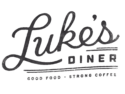 Luke's Diner diner hand lettering logo texture type vintage