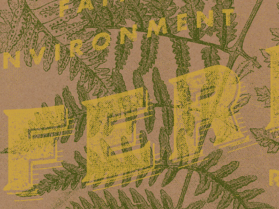 FERNS halftone screenprint texture typography vintage