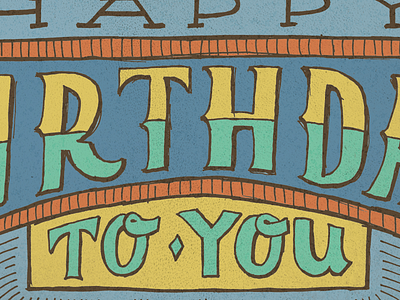 Happy Birthday custom lettering hand lettering lettering retro texture vintage