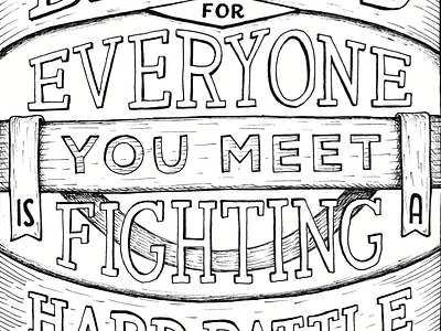 Be Kind hand lettering illustration lettering phrases quotes