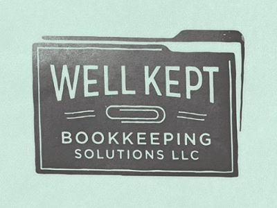Well Kept Logo badge folder logo office paperclip texture typography