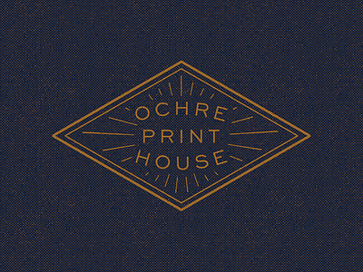 Ochre Print House badge branding logo retro stamp texture typography vintage