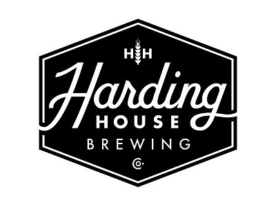 Harding House Brewing Co. Final Logo badge custom type hand lettering hexagon lettering logo script