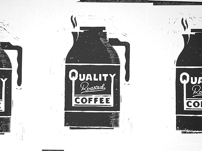 Coffee Print block print coffee handmade lettering lino cut linoleum print printmaking retro script texture vintage