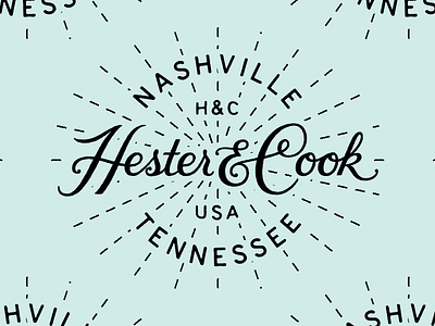 Hester & Cook stamp badge custom lettering hand lettering lettering logo rays script stamp sunburst typography