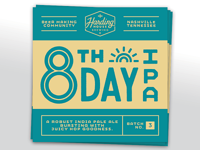 8th Day IPA alternate colorway beer custom type illustration lettering packaging typography