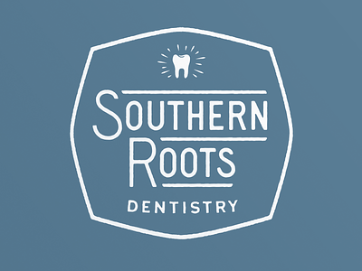Southern Roots Dentistry badge dentist lettering logo tooth vintage