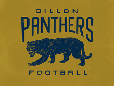 Panthers custom type dillon football friday night lights illustration lettering panther