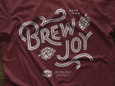 Brew Joy Tee beer brewery brewing custom lettering hops joy lettering type typography