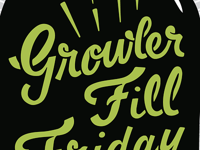 Growler Fill Friday beer brewery custom lettering custom type green growler hand lettering hops ipadpro lettering lettering art procreate script
