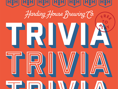 Trivia Night beer brewery lettering poster script trivia type typography