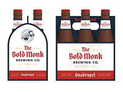 The Bold Monk 6-pack atlanta beer beer branding beer label brewery hops monk