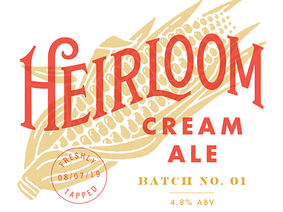 Heirloom Cream Ale beer brewing lettering typography