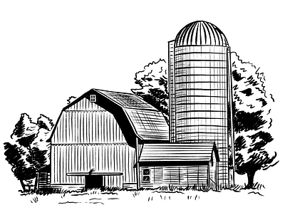 Farm Illo farm illustration procreate silo