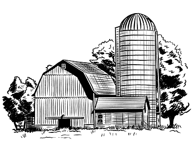 Farm Illo farm illustration procreate silo