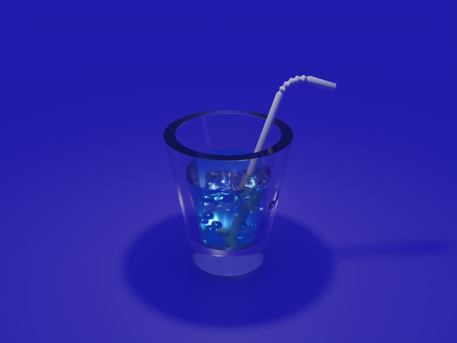 Glass of water with cubes by Grace on Dribbble