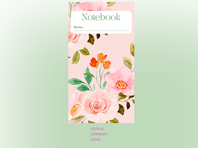 Floral Notebook cover template graphic design illustration minimal notebook cover print typography ui