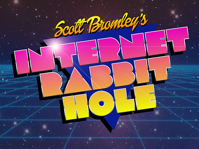 "Internet Rabbit Hole" show identity 80s branding identity pop retro vintage