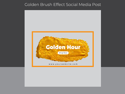 Golden Brush Effect Social Media Post Design