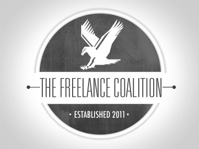 Freelance Coalition badge texture typography