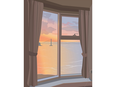 illuminate art design illustration illustrator seaside sunset window
