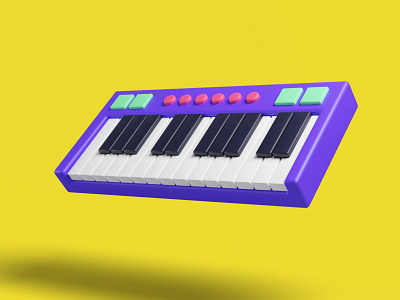 Keyboard Music 3D Illustration