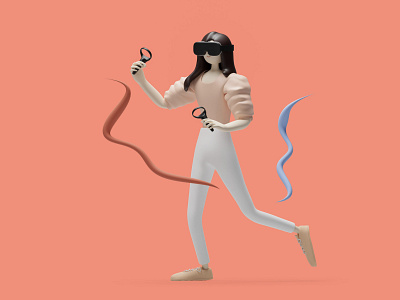 VR Character 3D Illustration branding design flat graphic design illustration illustrator typography ui ux website
