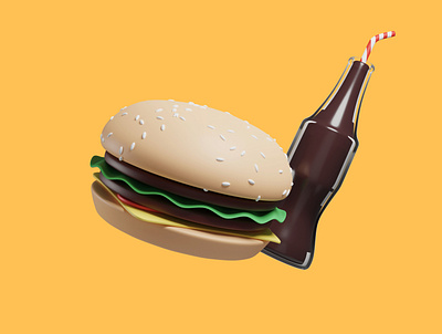 Burger and Soda branding design flat graphic design illustration illustrator logo minimal ui ux