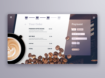 Coffee commerce website concept