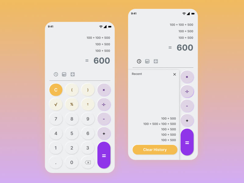 Calculator UI #Dailyui by Yash Kaushal on Dribbble